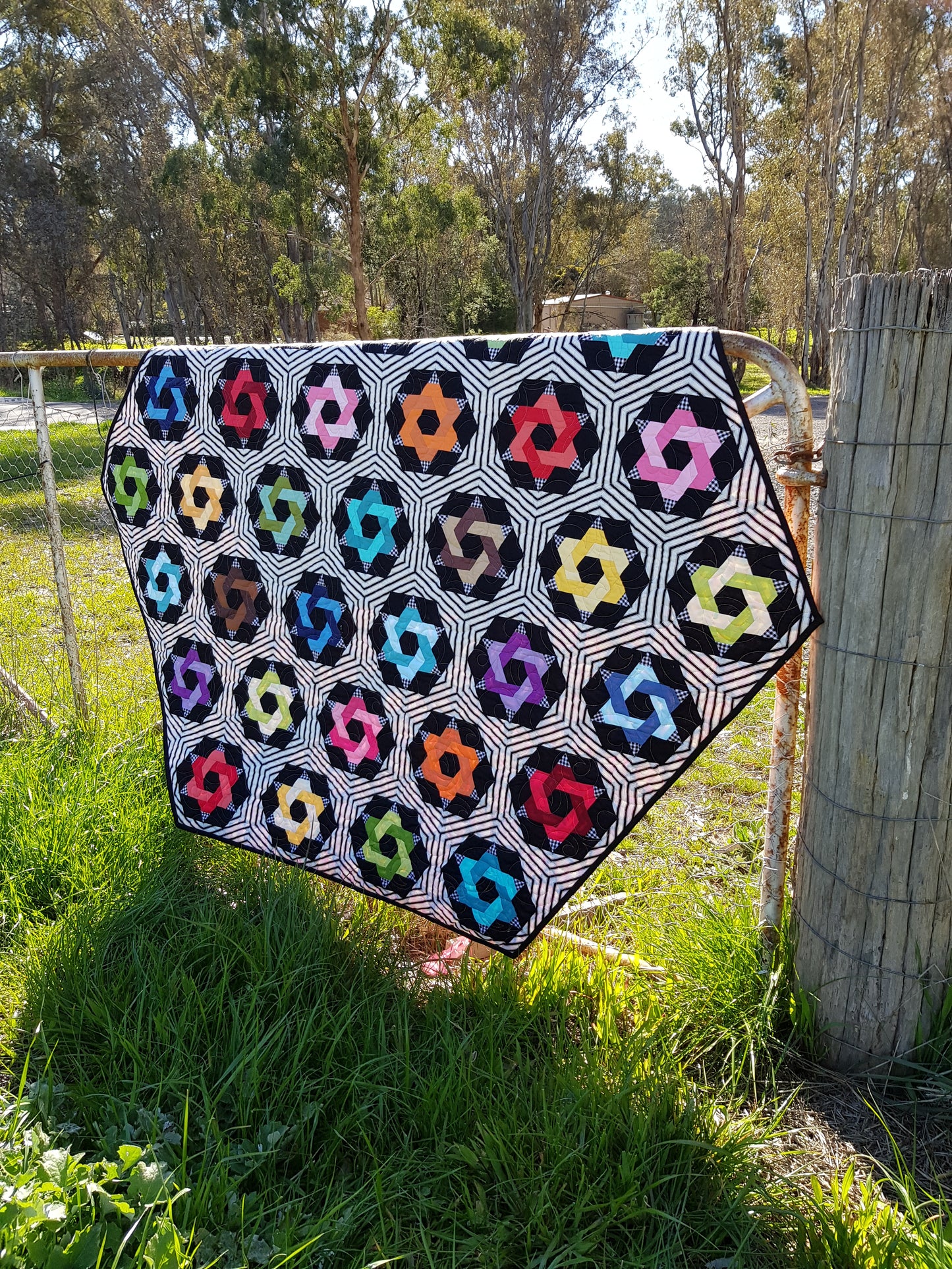 Gone Crazy Quilt by Lilabelle Lane Creations - English Paper Pieced PDF Download with SVG Download for Brother Scan N Cut or Cricut Machines