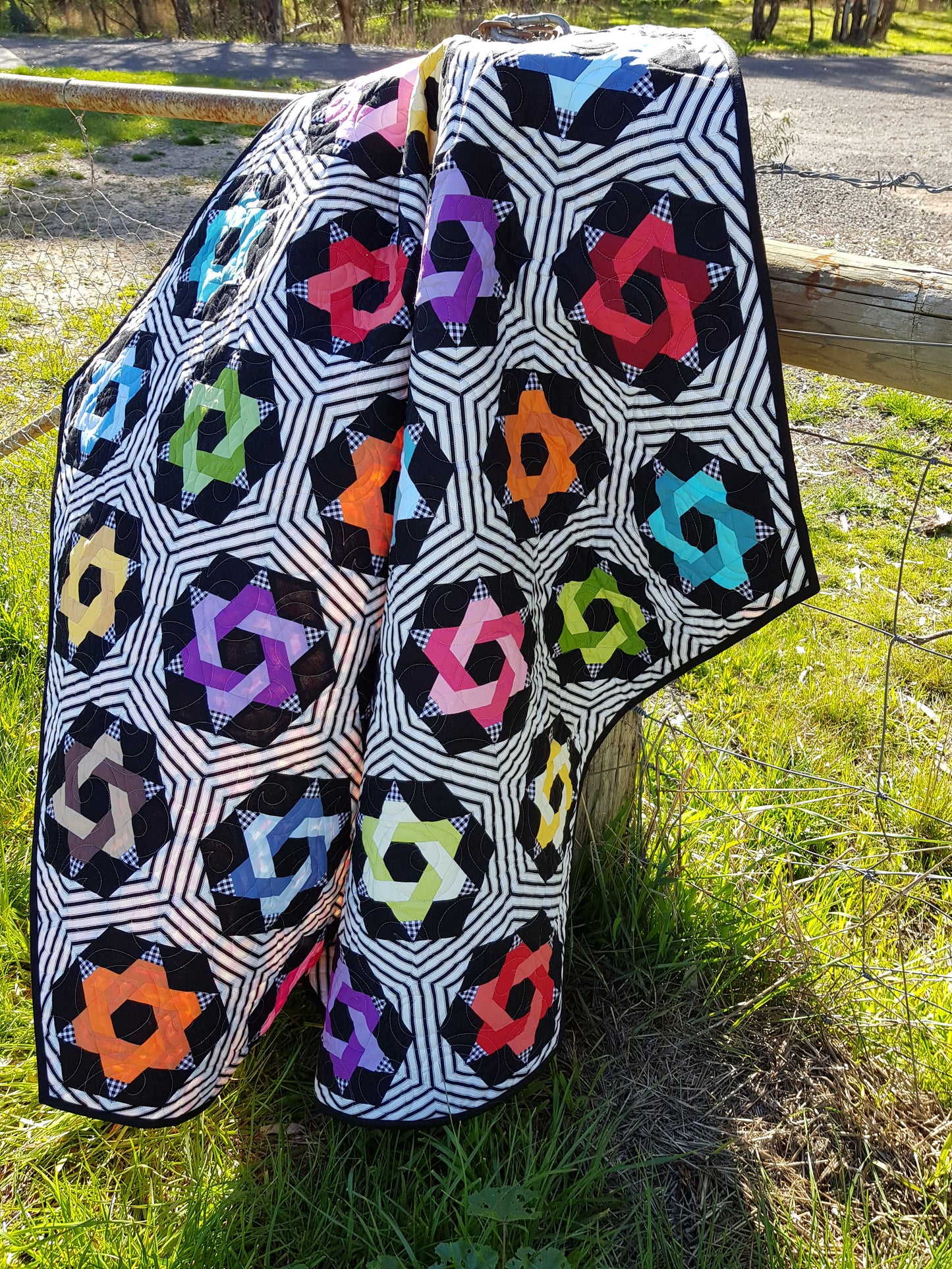 Gone Crazy Quilt by Lilabelle Lane Creations - English Paper Pieced PDF Download with SVG Download for Brother Scan N Cut or Cricut Machines