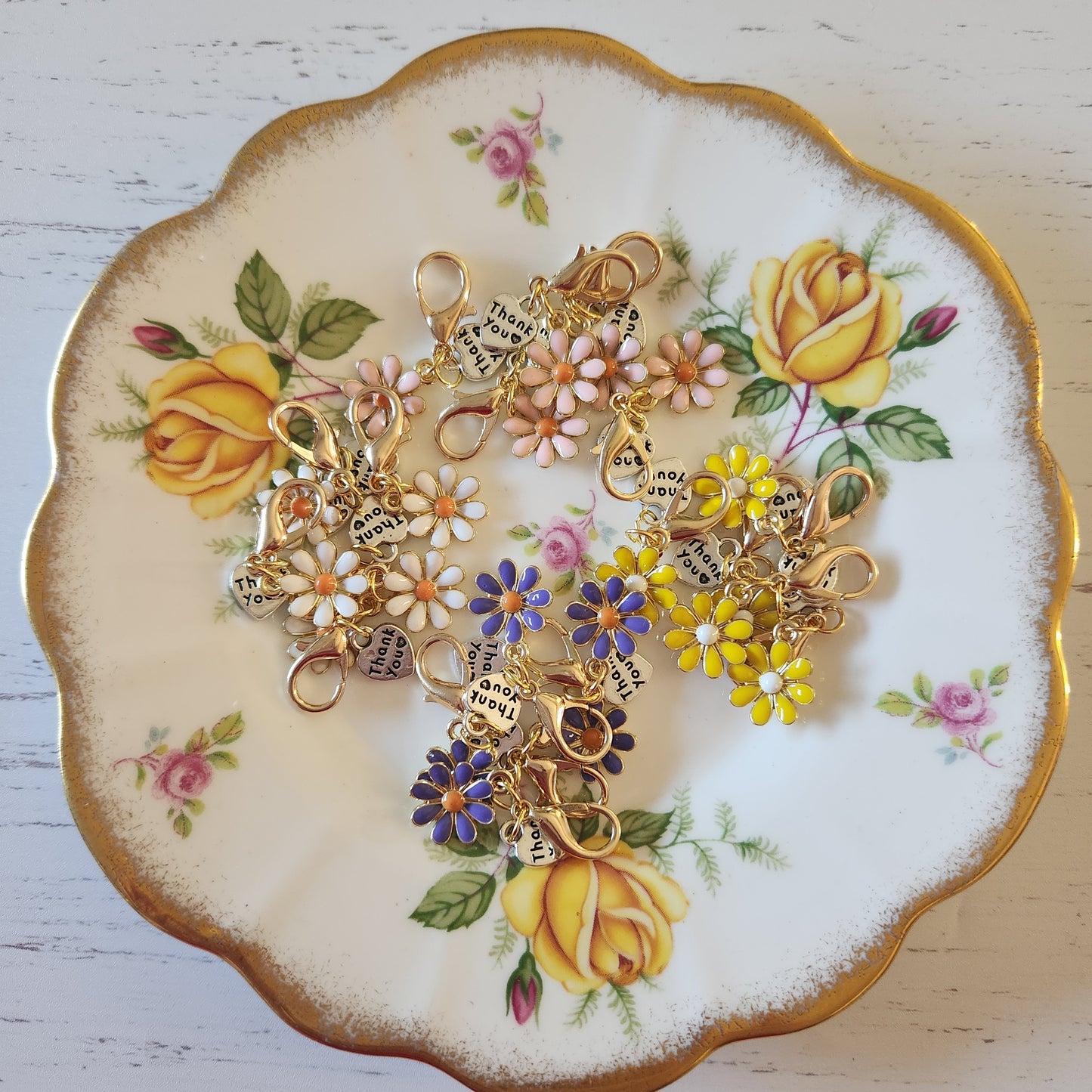 Yellow Daisy Flower - Zipper Charm