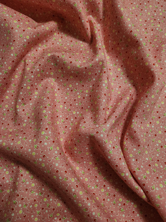 Berries on Pink - Japanese Cotton Printed Shirting