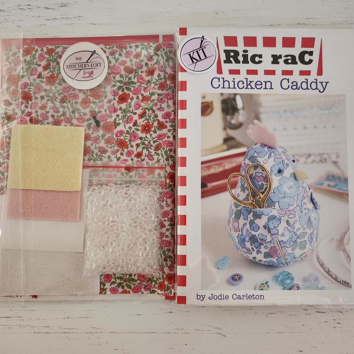 Chicken Caddy Pincushion KIT by Jodie Carlton - Ric Rac **Multiple Fabric choices available **