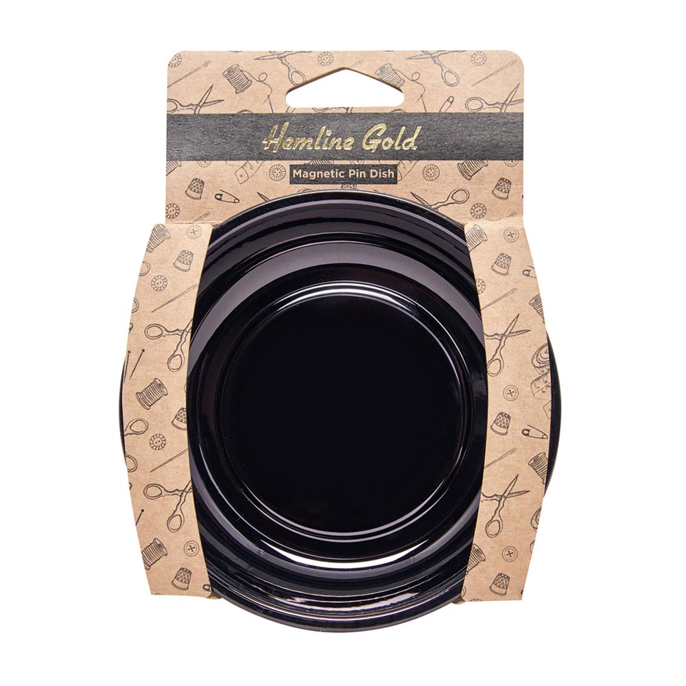 Hemline Gold - Magnetic Pin Dish - Black