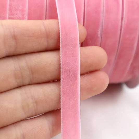 Pink Velvet Ribbon - 10mm wide