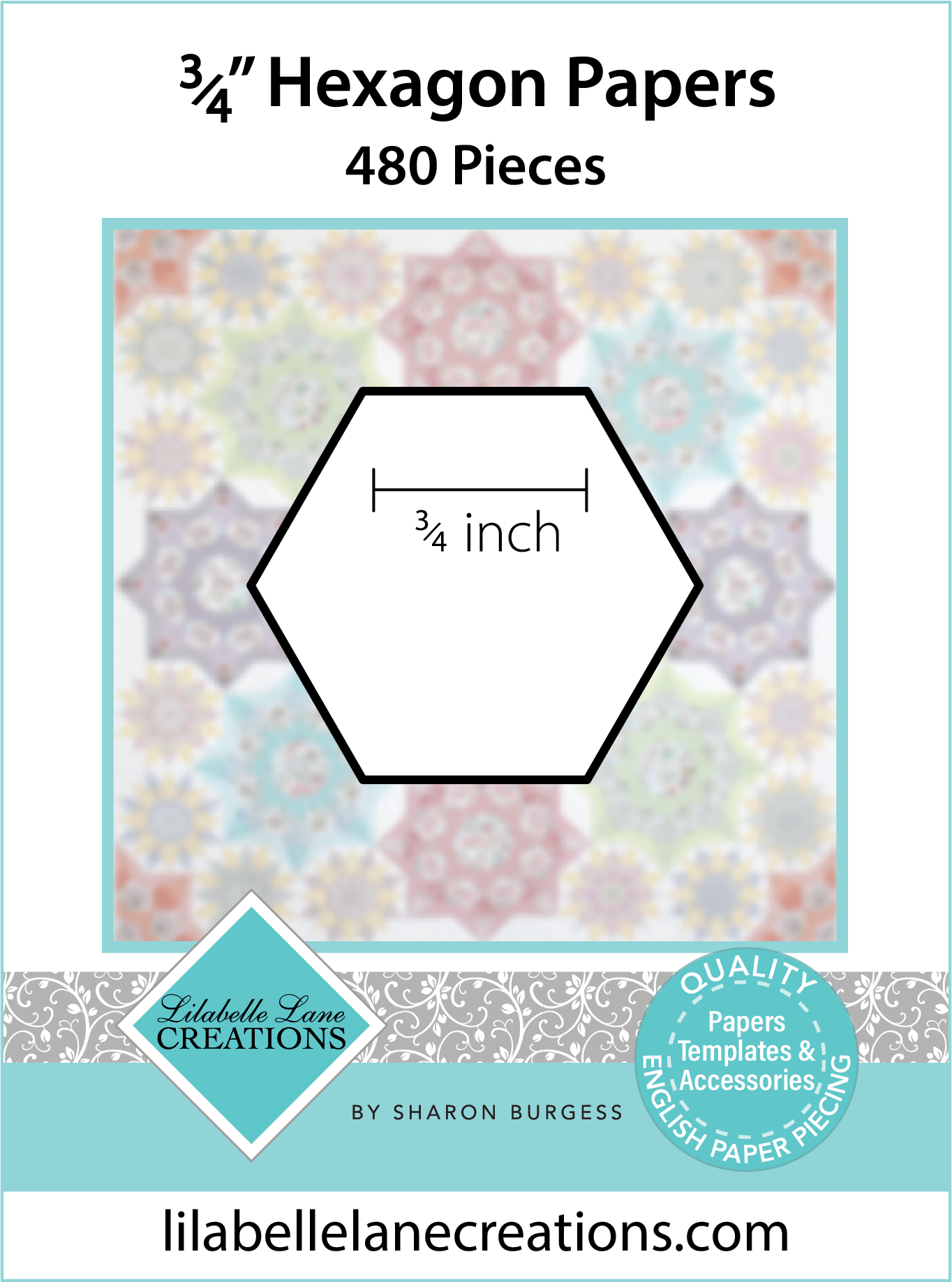 3/4" Hexagon Papers - Pack of 480