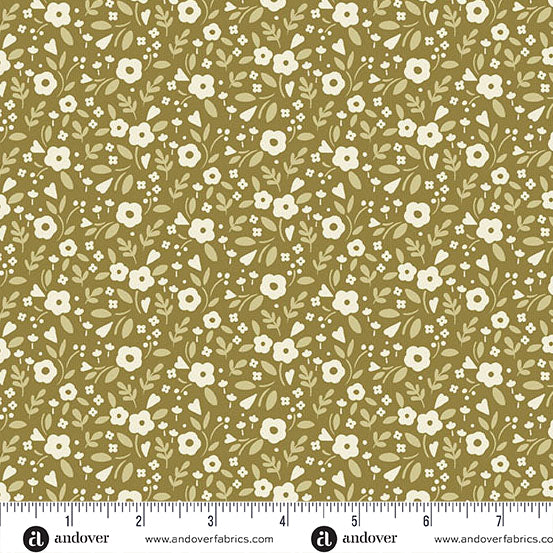 Little Darling in Olive Green - A Woodsy Cottage by Andover Fabrics