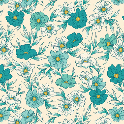 Tinted Blooms Lagoon - Bloomcore by Art Gallery Fabrics