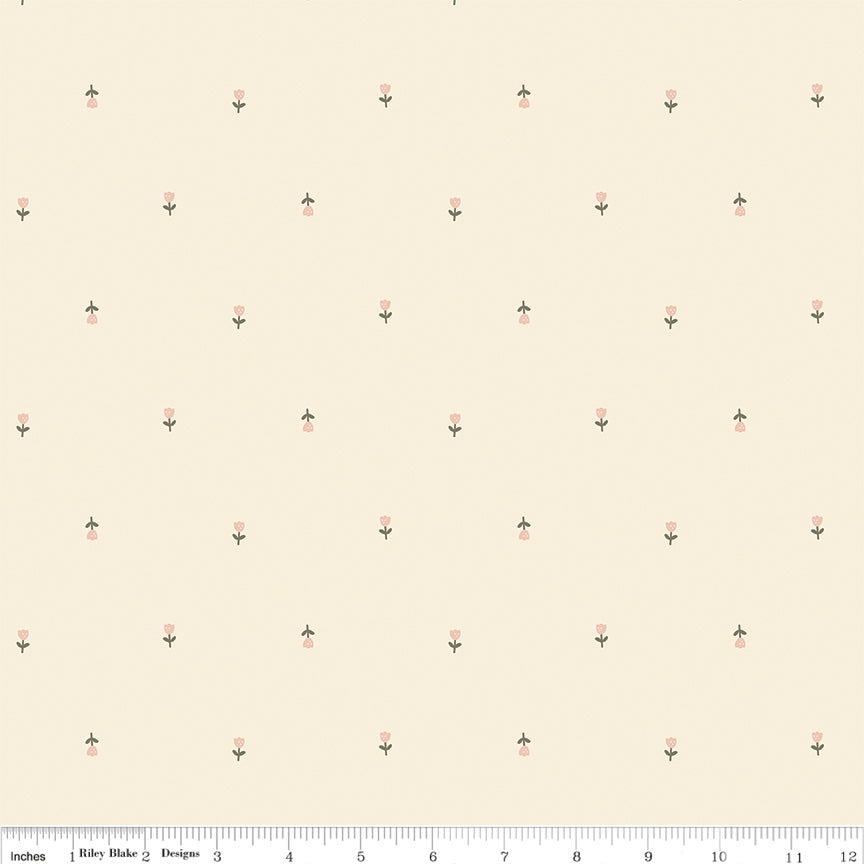 Tulips in Cream - Blush 'n Butterscotch by Riley Blake Fabrics