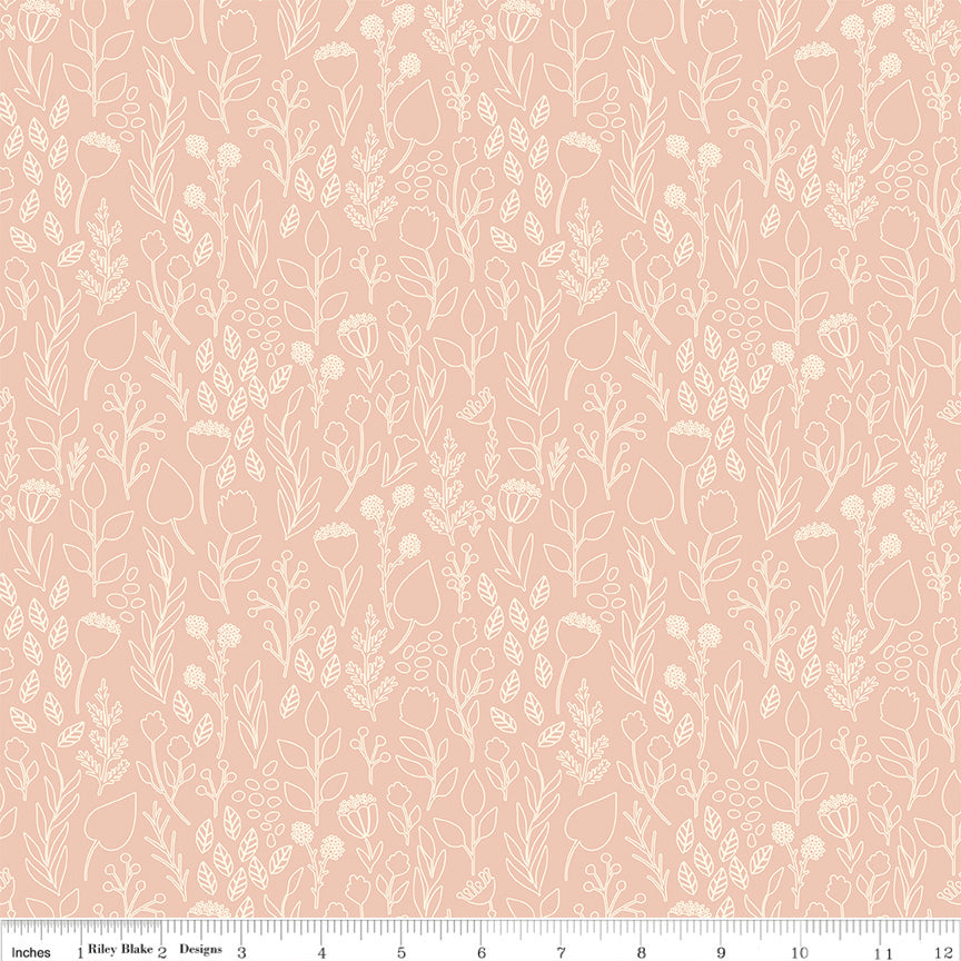 Outlines in Blush- Blush 'n Butterscotch by Riley Blake Fabrics