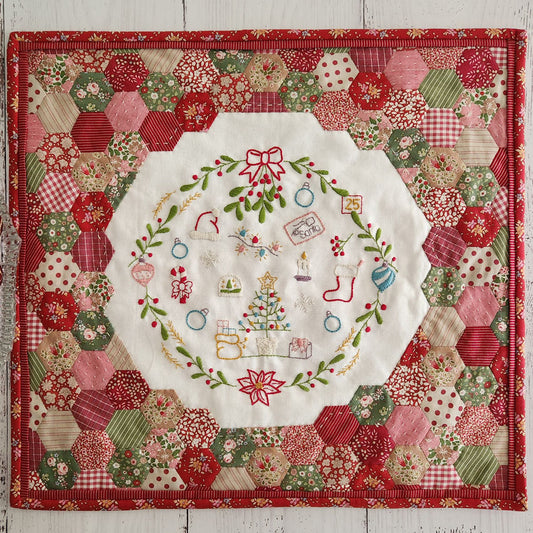 Merry Mistletoe with Pre-printed Linen by Lilabelle Lane Creations