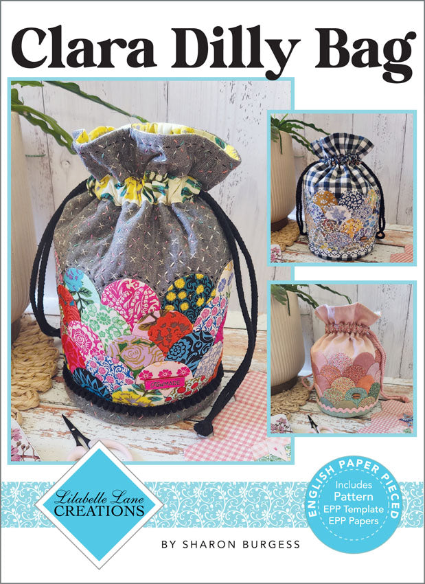 Clara Dilly Bag by Lilabelle Lane Creations WITH Template and EPP Papers