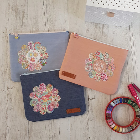 Pretty Little Things Zipper Pouch Creative Card by Lilabelle Lane Creations - Liberty - EPP and Embroidery (Scan N Cut Friendly)