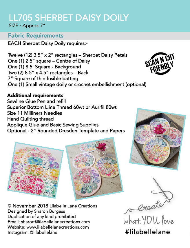 Sherbet Daisy Doily by Lilabelle Lane Creations - Creative Card - Downloadable PDF