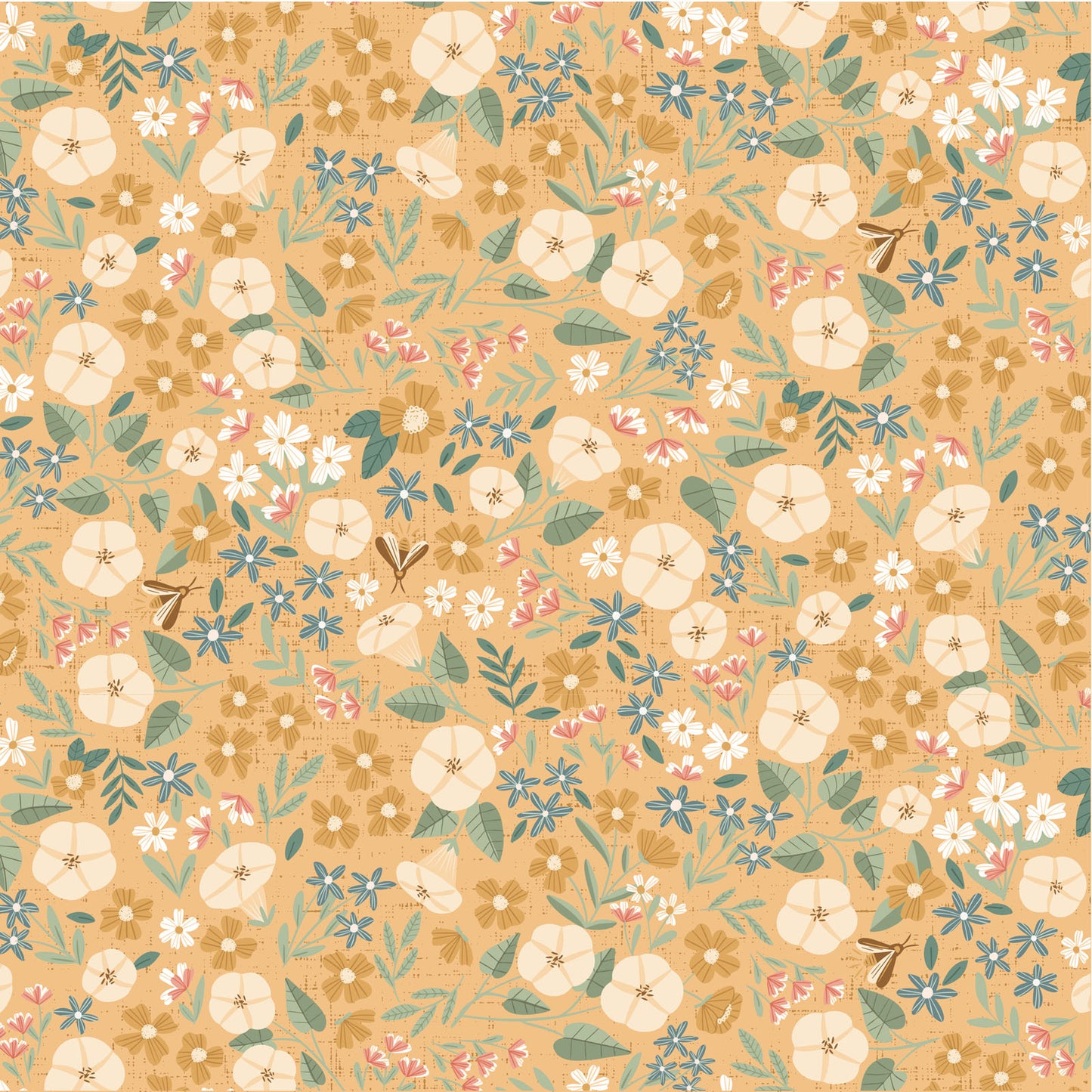 Moon Garden Yellow - Moonbeam Dreams- Poppie Cotton - Half Meter Min Cut