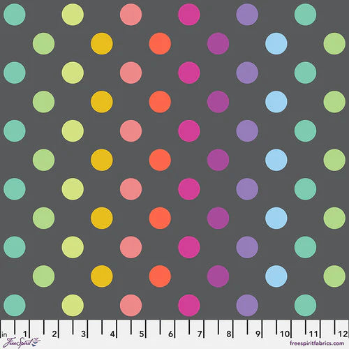 Tula Pink Graywork True Colours Disco Poms- Carbon