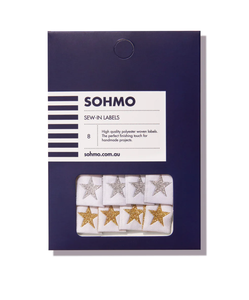 SOHMO - Sew In Labels - Metallic Stars