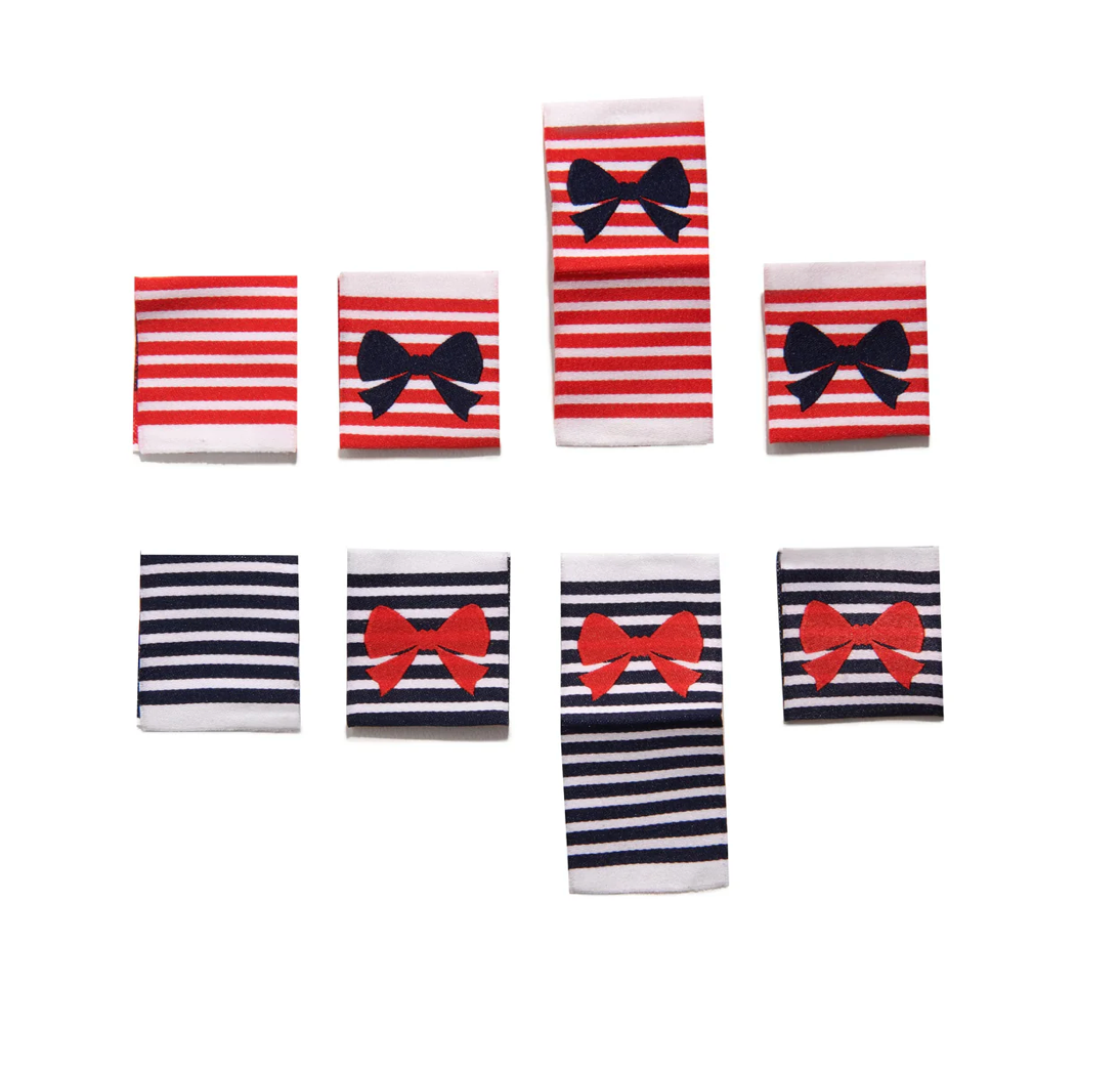 SOHMO - Sew In Labels - Stripe Bows