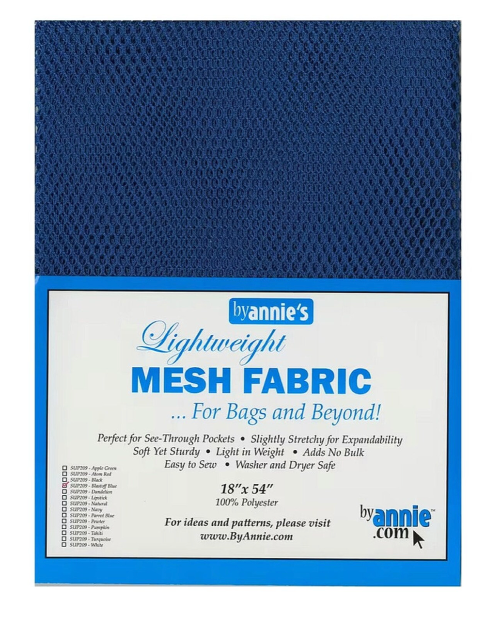 byAnnie's Lightweight Mesh Fabric - Blastoff Blue