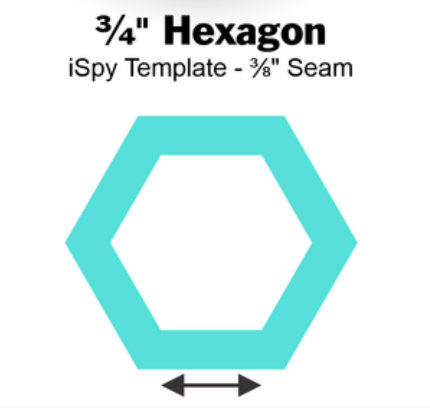 3/4" Hexagon iSpy Template 3/8" Seam Allowance