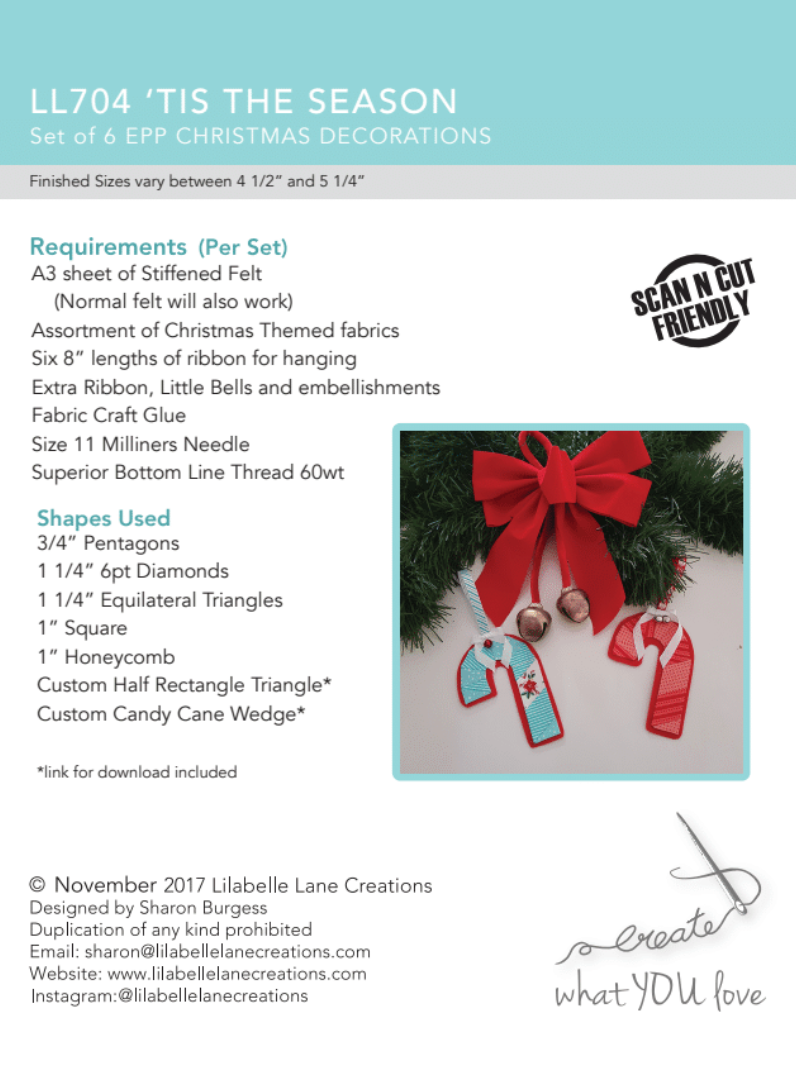 Tis the Season EPP Christmas Decorations - Incudes EPP Papers and Pre-Cut Felt - Lilabelle Lane Creations