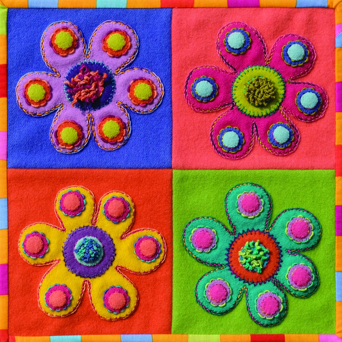 Sue Spargo Pre-cut Wool Appliqué Kit -FLOWER Colourway 3