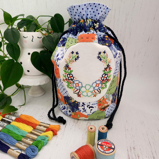 My Bouquet Dilly Bag by Lilabelle Lane Creations -English Paper Piecing PDF Pattern with SVG Download for Scan N Cut & Cricut Machines