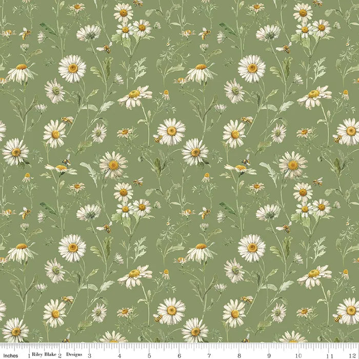 Daisies in Green - Love Me More by Riley Blake Fabrics