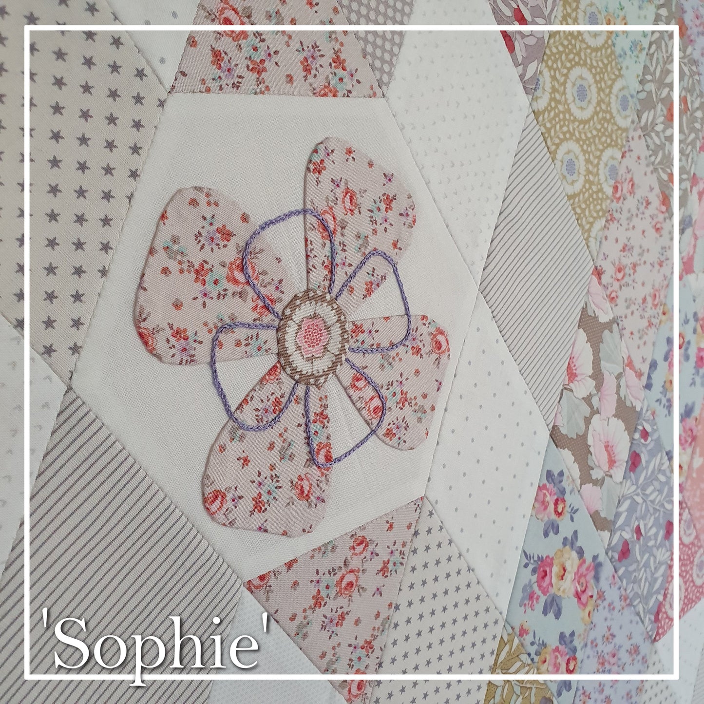 Sophie Quilt by Lilabelle Lane Creations - English Paper Pieced Pattern with SVG Download for Brother Scan N Cut or Cricut Machines