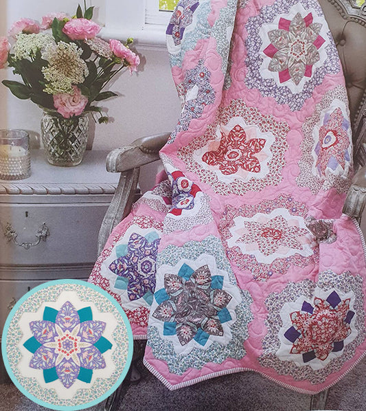 Primrose Path Quilt by Lilabelle Lane Creations - English Paper Pieced Pattern PDF