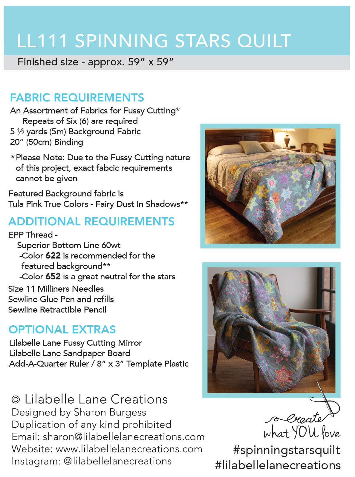 Spinning Stars Quilt by Lilabelle Lane Creations