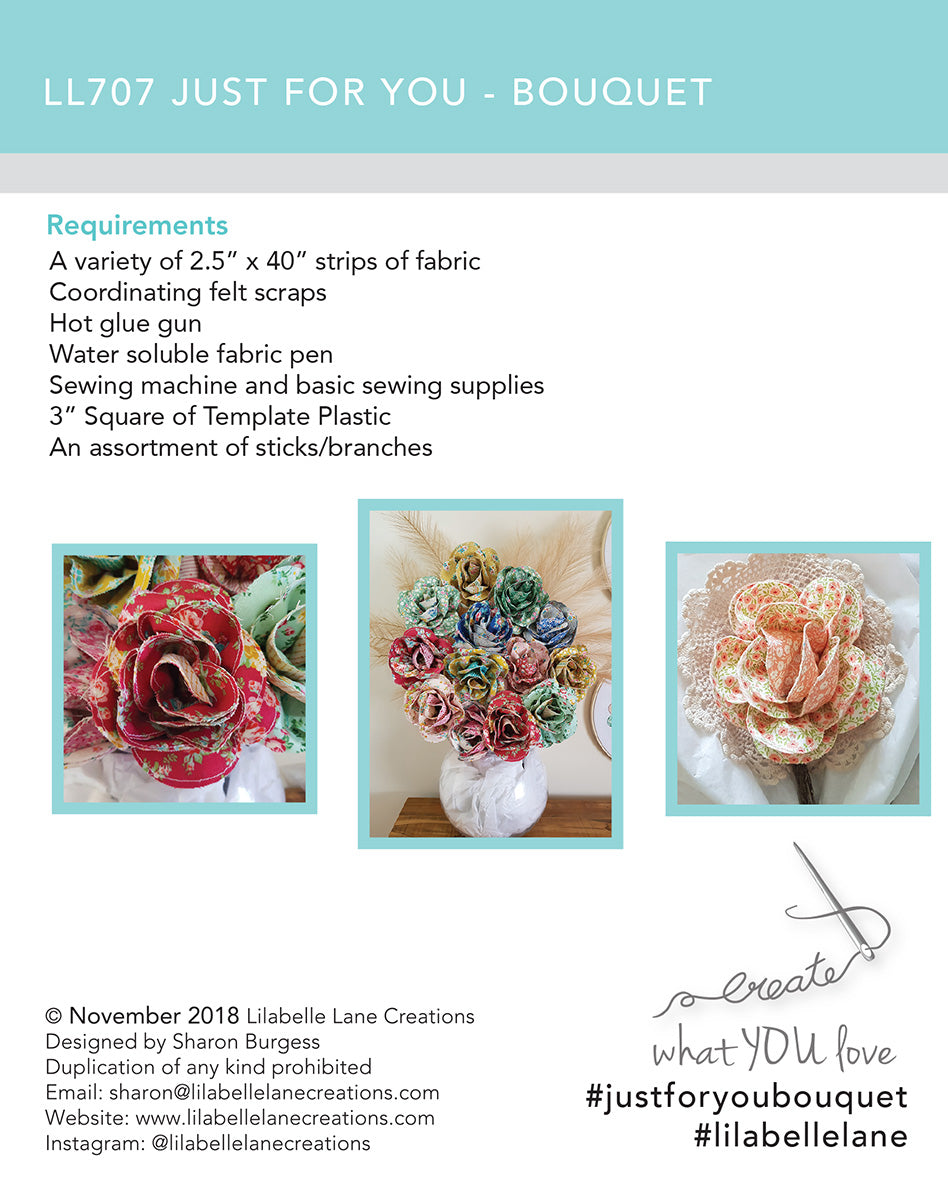Just for You Bouquet by Lilabelle Lane Creations - Creative Card - Downloadable PDF