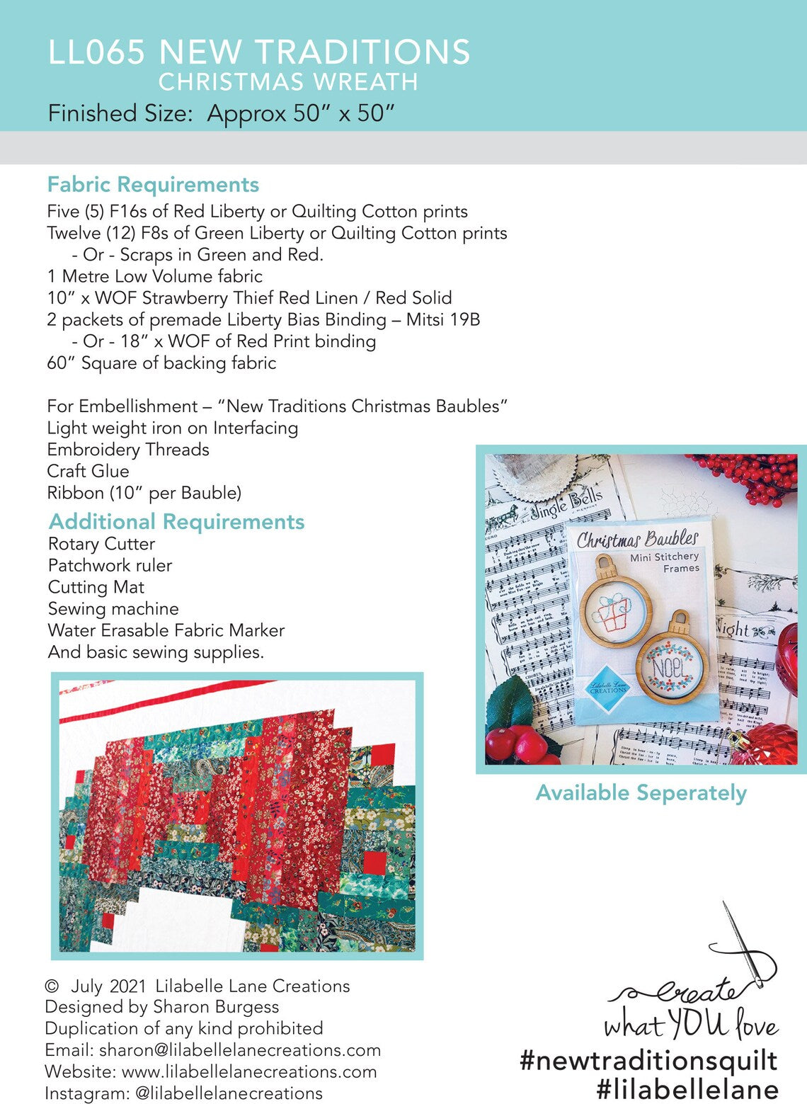 New Traditions Christmas Wreath Wall Hanging - PDF Pattern