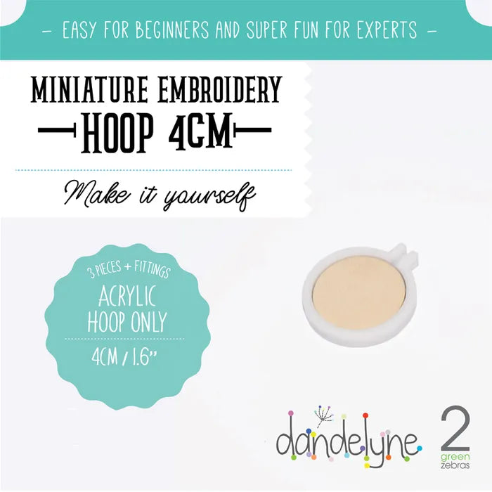 Miniature Embroidery Hoop Set - 4cm / 1.6" - Acrylic white