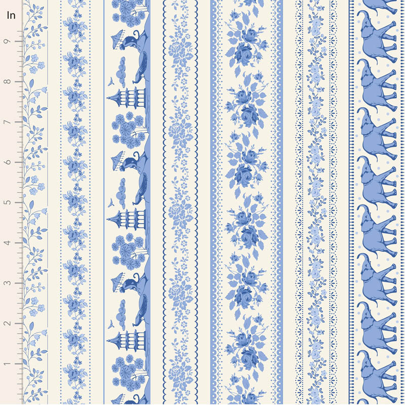 REMNANT -Tilda – Something Blue – 110170 Borders Blue - 70CM