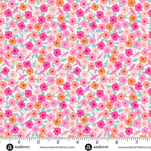 Floret Teal -  Memories Unfold by Andover Fabrics