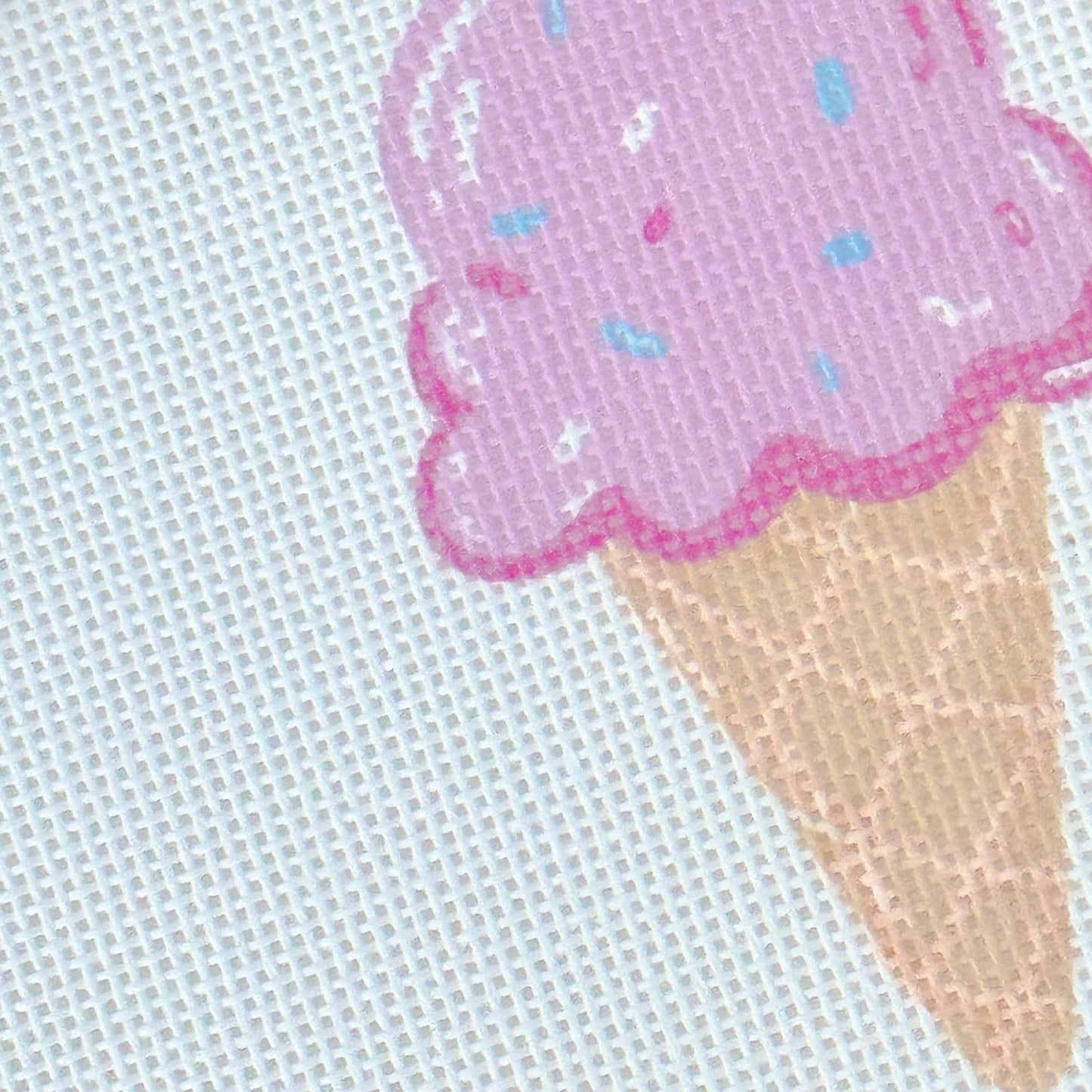 Summer Ice Cream - Needlepoint Canvas - Artisan Printed - 18 Mesh