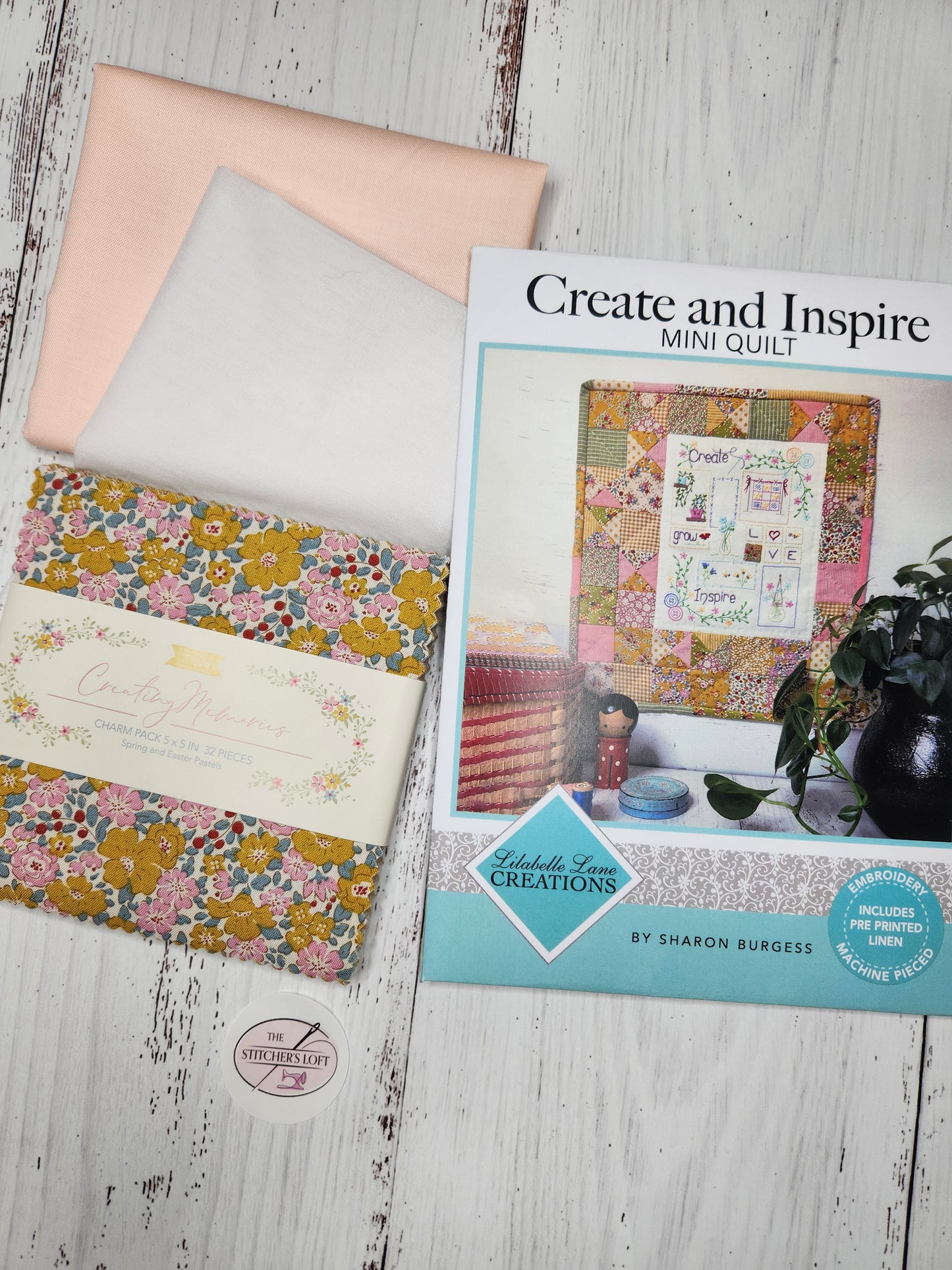 Create and Inspire Mini Quilt KIT with Pre-printed Linen  by Lilabelle Lane Creations