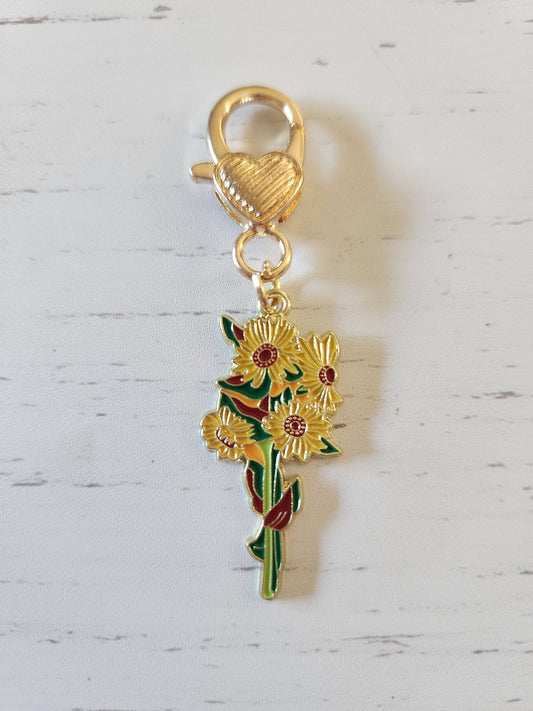 Sunflower - Zipper Charm