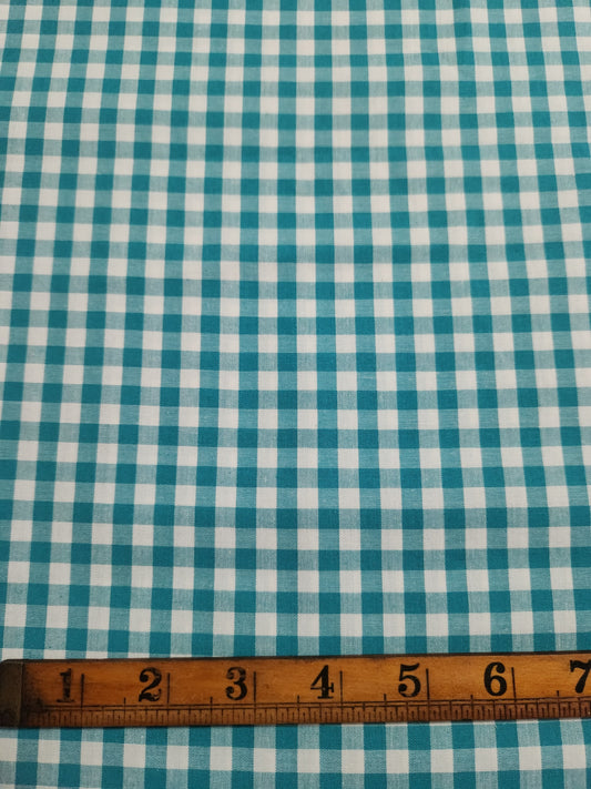 Teal  1/4" - Yarn Dyed Japanese Gingham