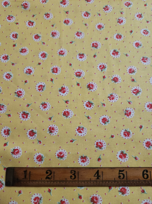 Flowers on Yellow - Japanese Cotton Printed Shirting