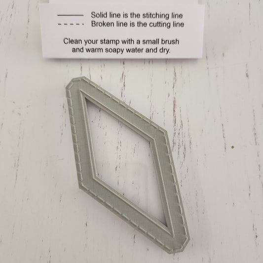 2" Eight Point Point Diamond / Patchwork Stamp