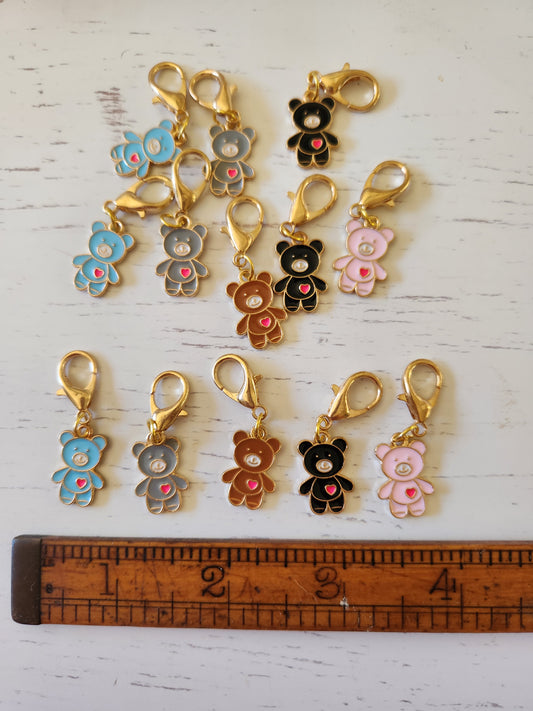 Cute Teddy Bear with Heart - Zipper Charms
