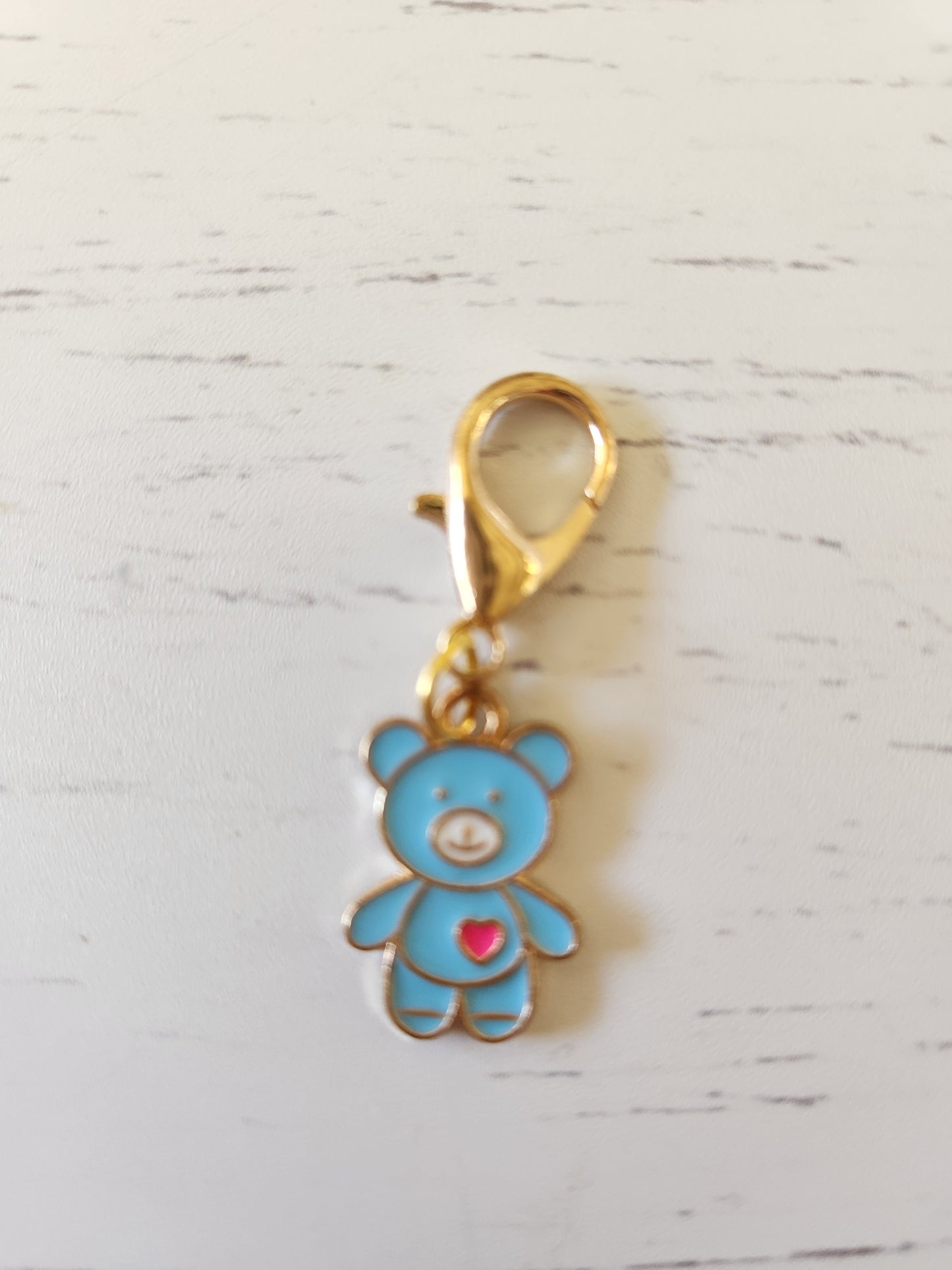 Cute Teddy Bear with Heart - Zipper Charms