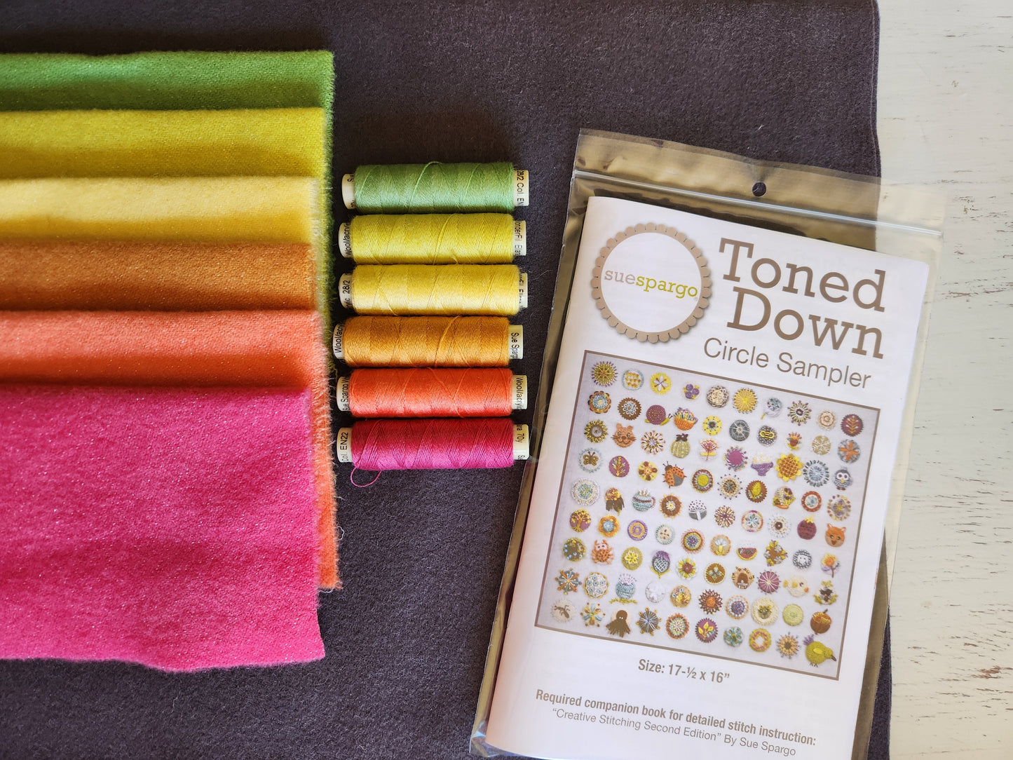 Toned Down Circle Sampler by Sue Spargo - Starter Kit