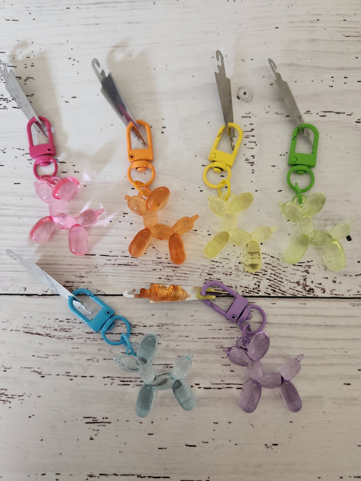 Balloon Dog Zipper Charm with Needle Threader - Six Colours Available