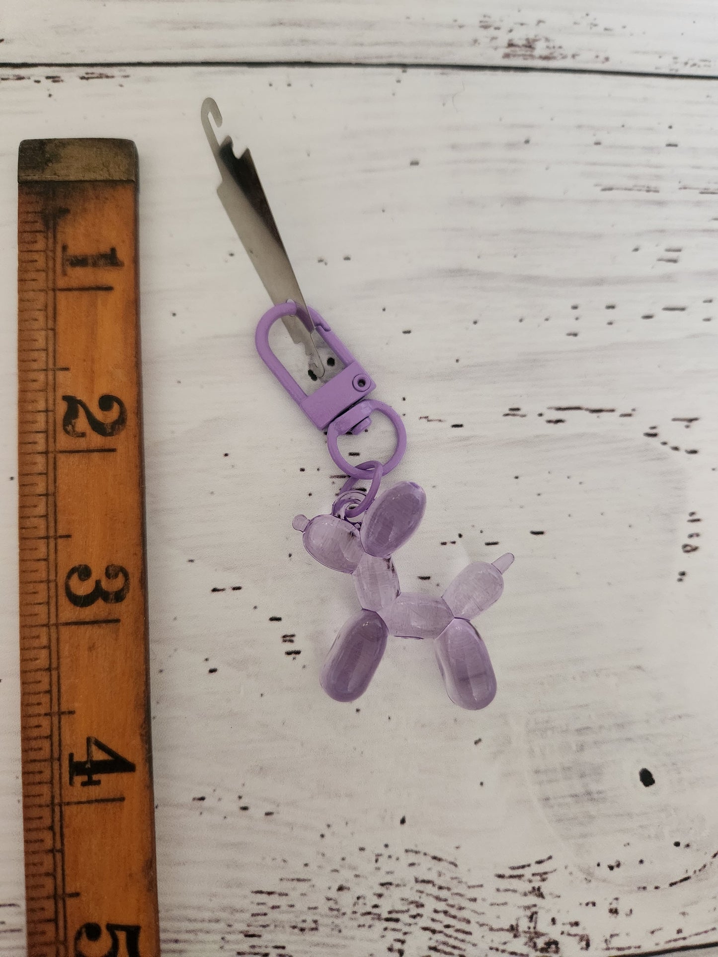 Balloon Dog Zipper Charm with Needle Threader - Six Colours Available