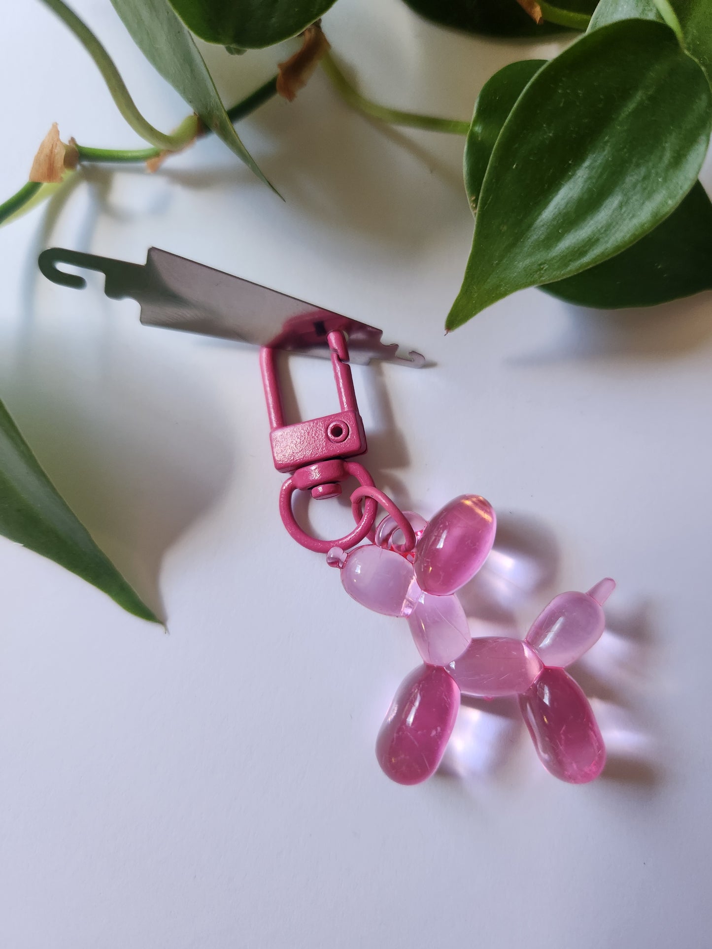 Balloon Dog Zipper Charm with Needle Threader - Six Colours Available