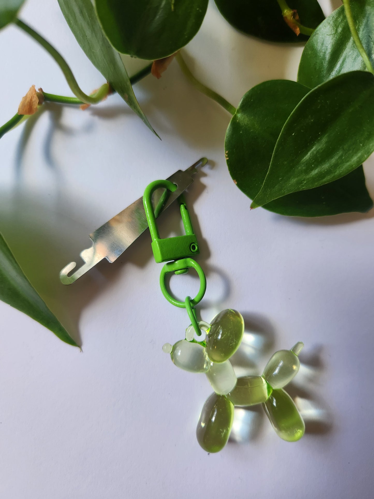 Balloon Dog Zipper Charm with Needle Threader - Six Colours Available