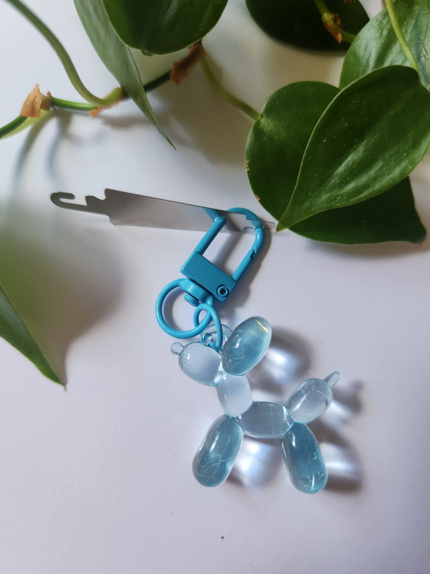 Balloon Dog Zipper Charm with Needle Threader - Six Colours Available