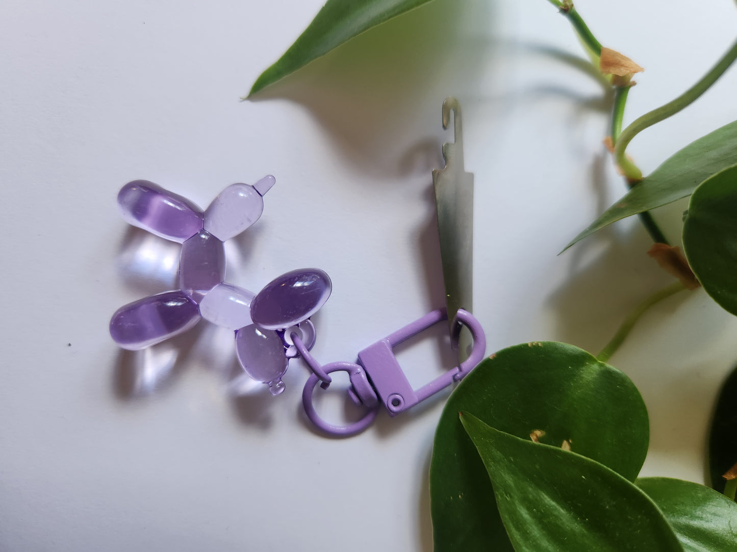 Balloon Dog Zipper Charm with Needle Threader - Six Colours Available