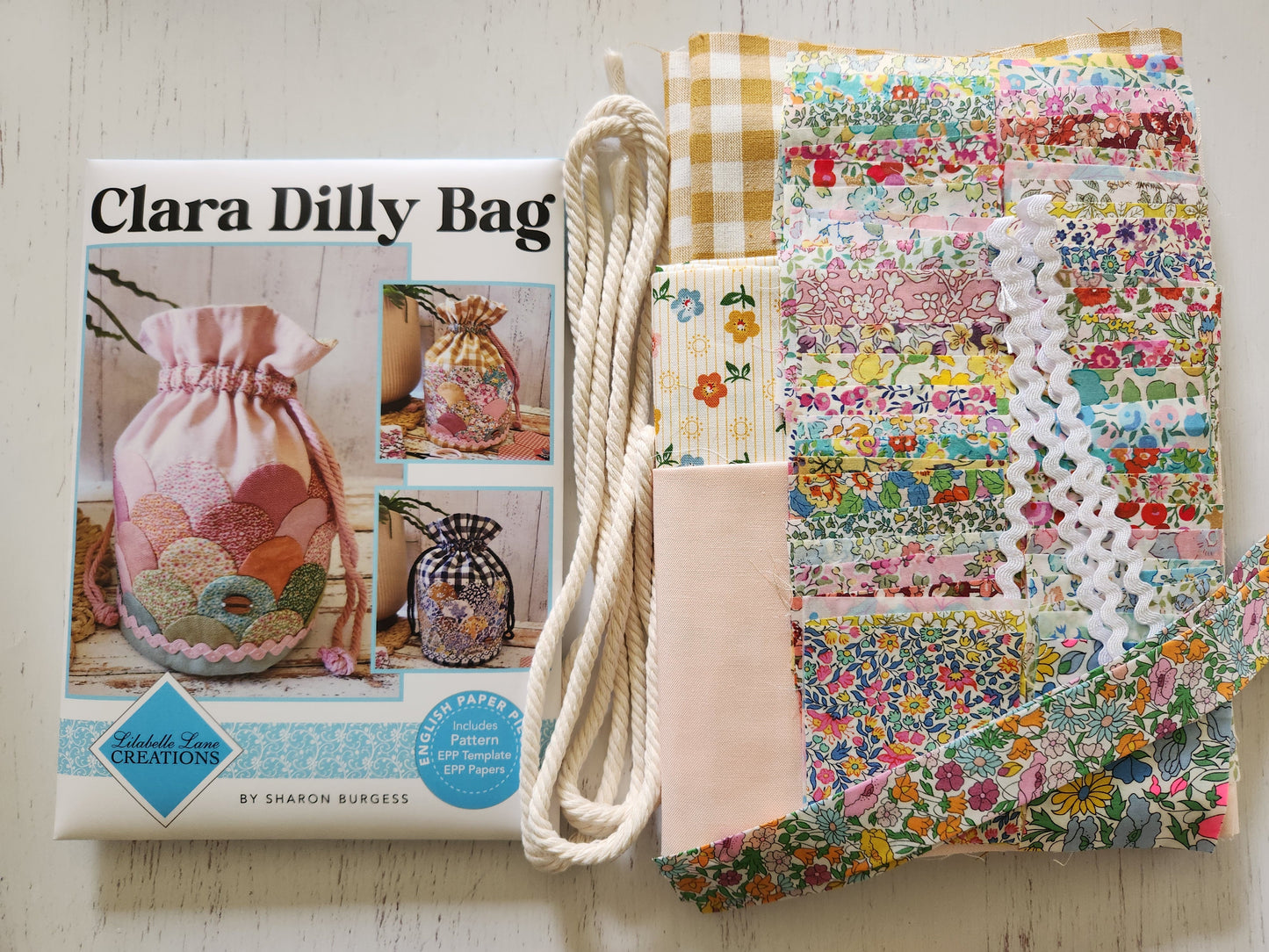 Clara Dilly Bag **LIBERTY Fabric KIT** by Lilabelle Lane Creations